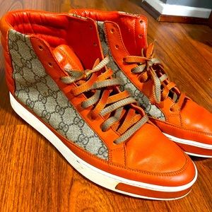 Gucci Orange GG suPreme hightoP sneakers
